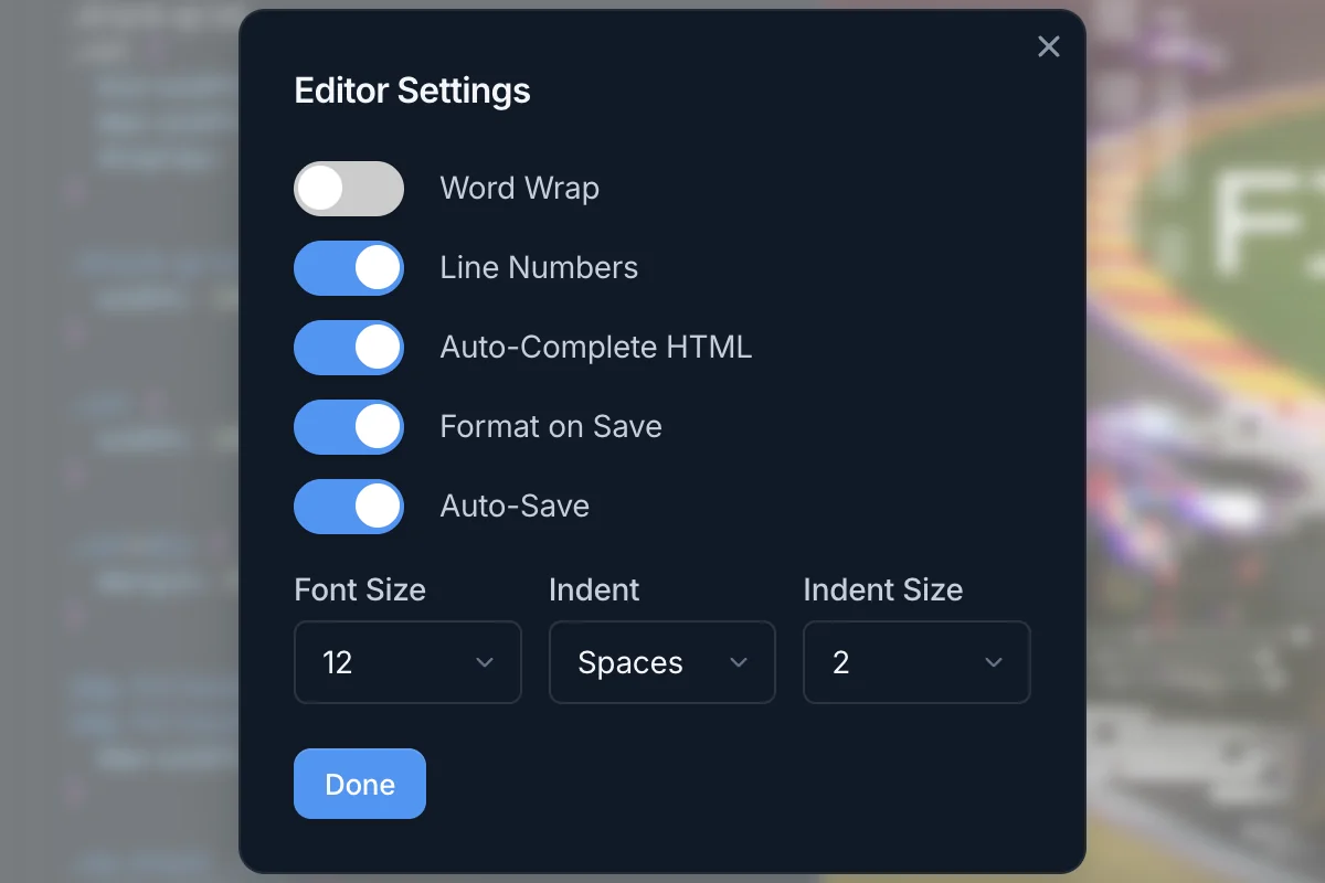 HTML and CSS editor with live email preview