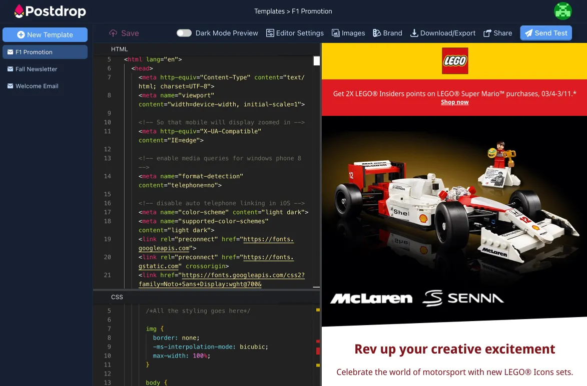 Send test HTML emails with Postdrop